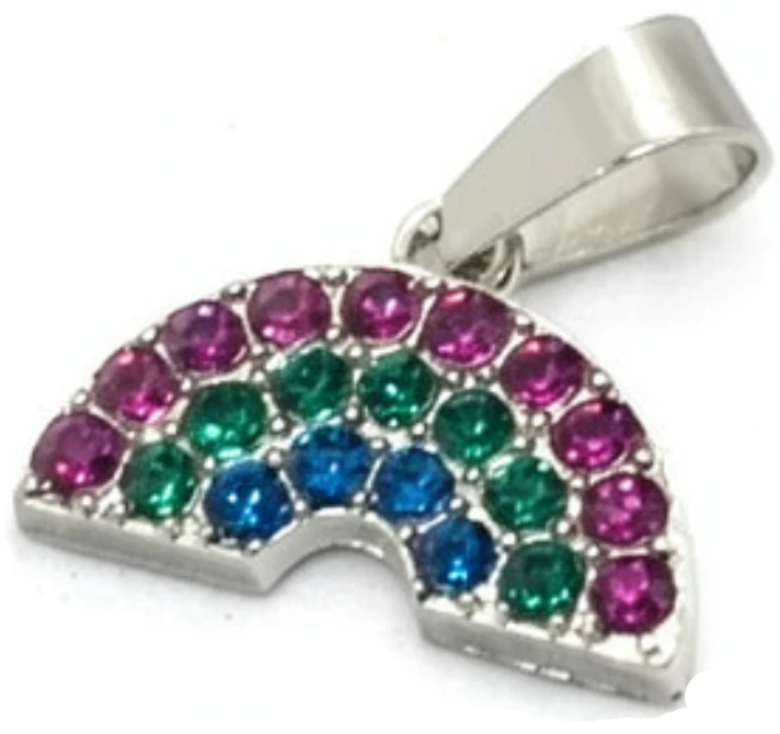 Dije de Acero Quirurgico arco iris multicolor 18mm
